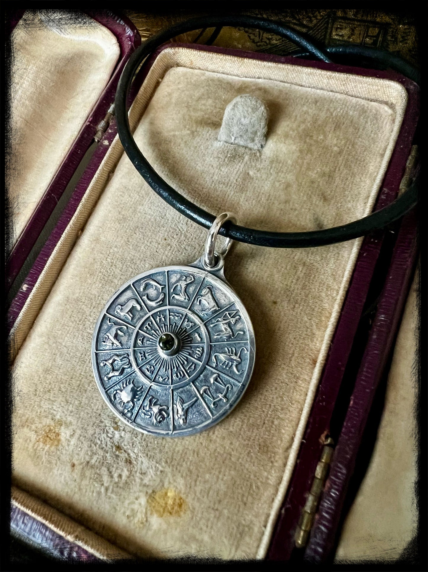 Zodiac Wheel Pendant-Sterling Silver-Horoscope-Constellations