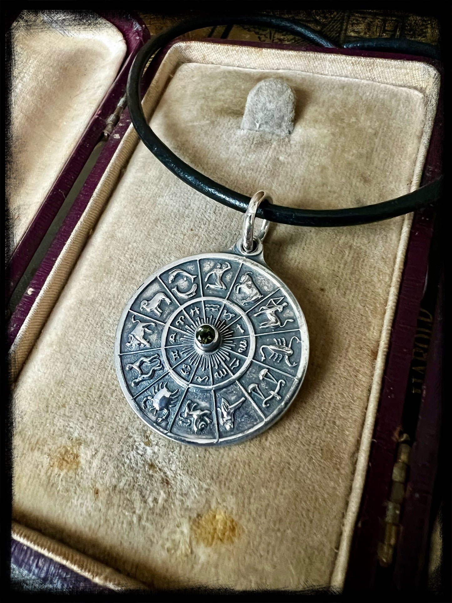 Zodiac Wheel Pendant-Sterling Silver-Horoscope-Constellations