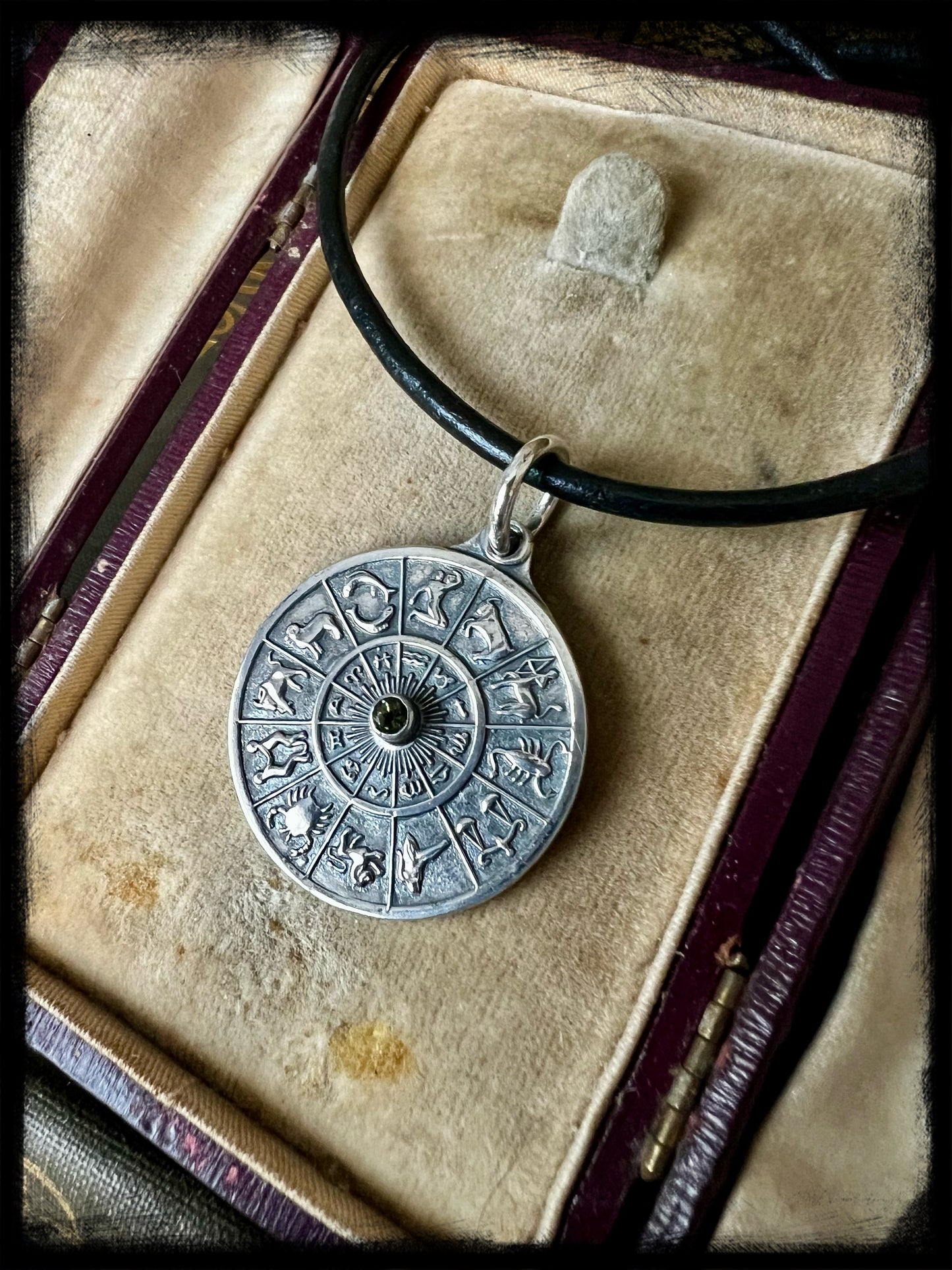 Zodiac Wheel Pendant-Sterling Silver-Horoscope-Constellations