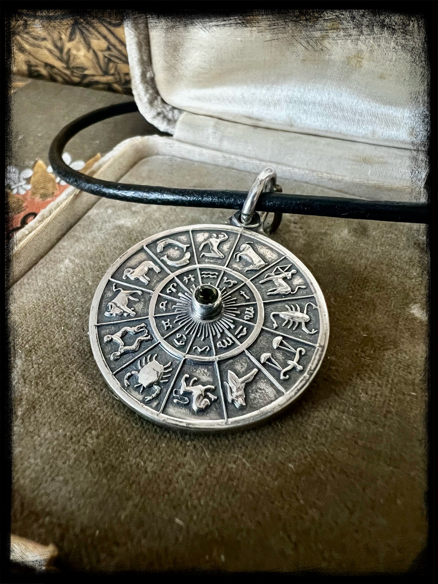 Zodiac Wheel Pendant-Sterling Silver-Horoscope-Constellations