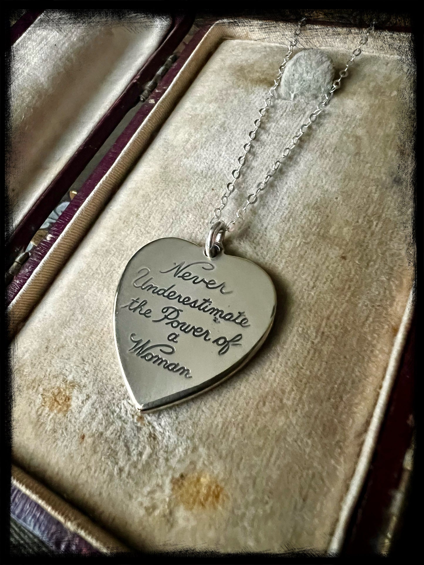 Never Underestimate the Power of a Woman-Handmade Pendant-Inspirational-Woman Empowerment-Strength