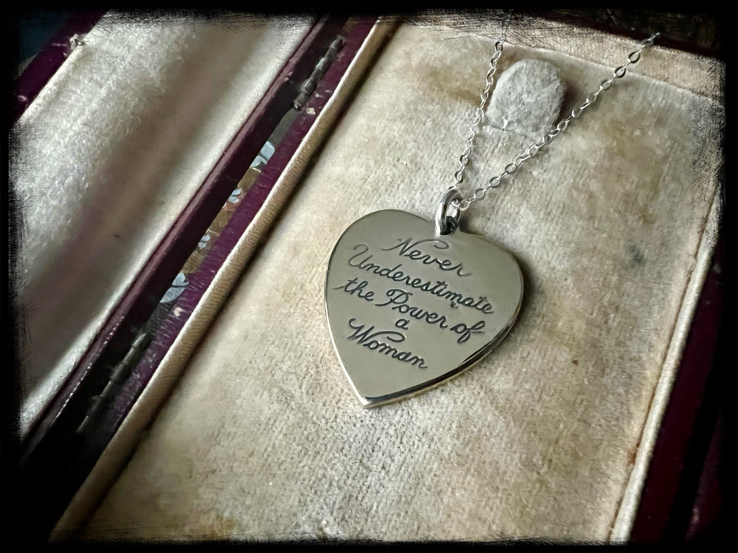 Never Underestimate the Power of a Woman-Handmade Pendant-Inspirational-Woman Empowerment-Strength