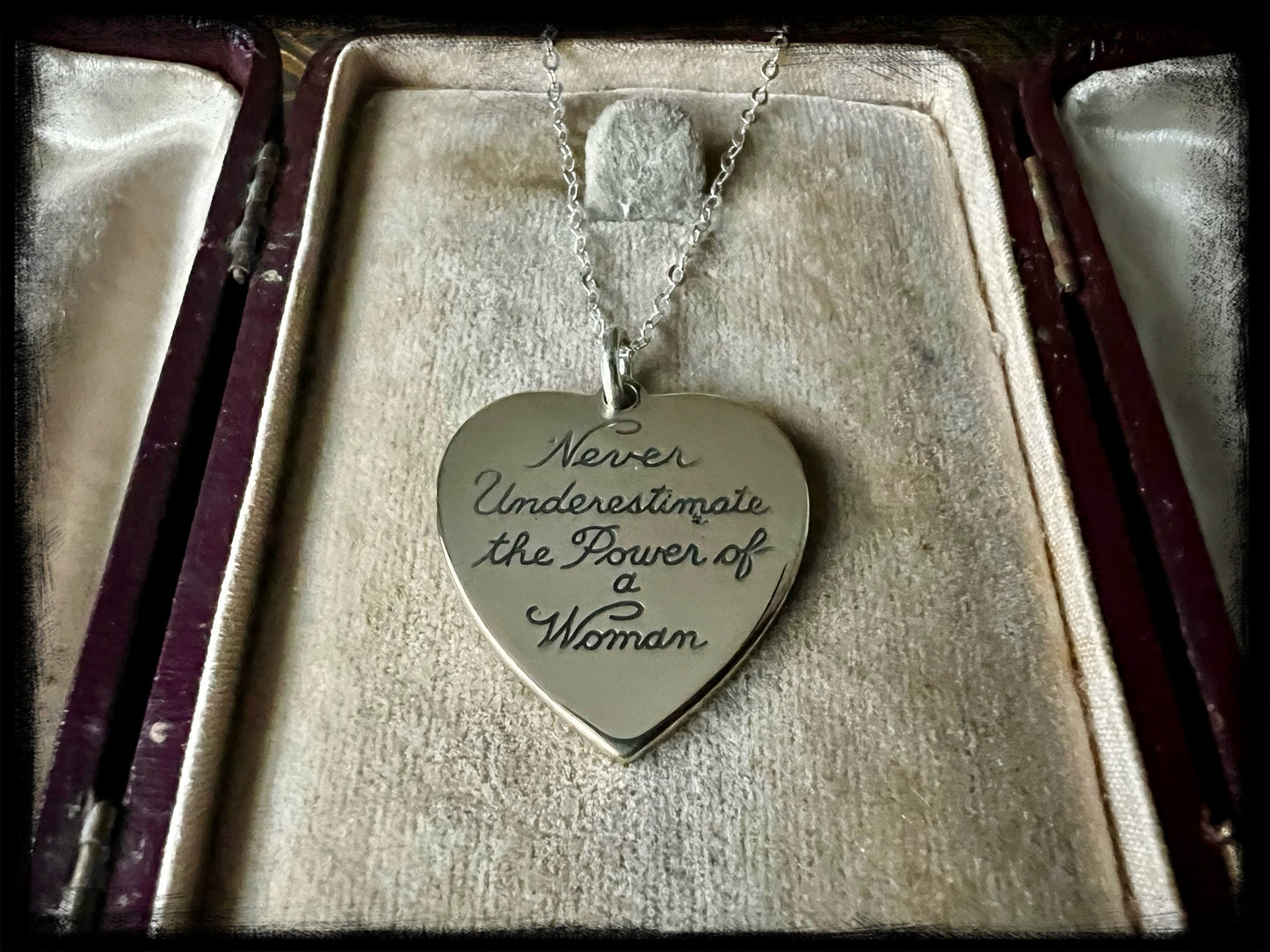 Never Underestimate the Power of a Woman-Handmade Pendant-Inspirational-Woman Empowerment-Strength