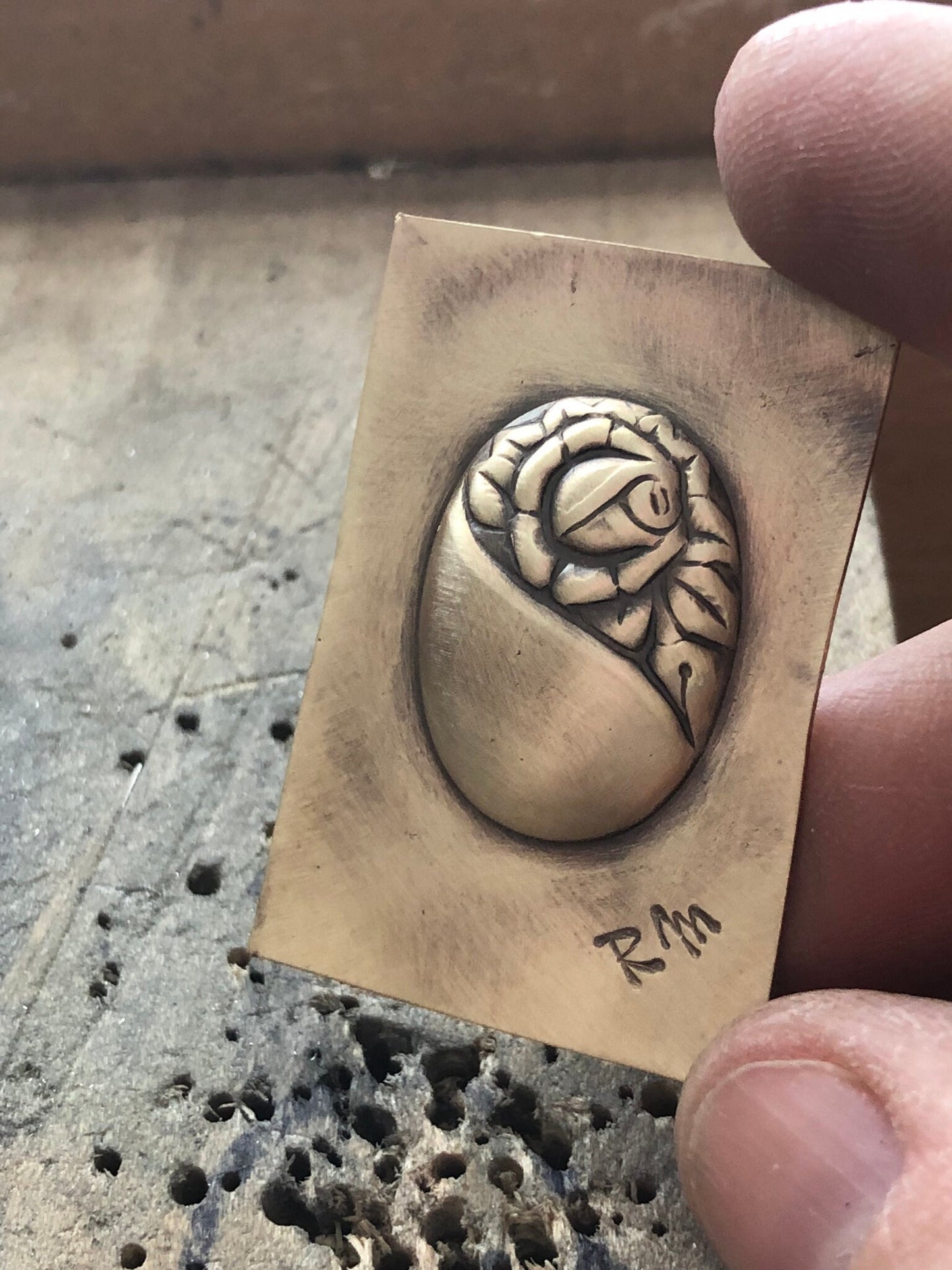 Pressed Metal Life and Death Impression for Jewelry Making